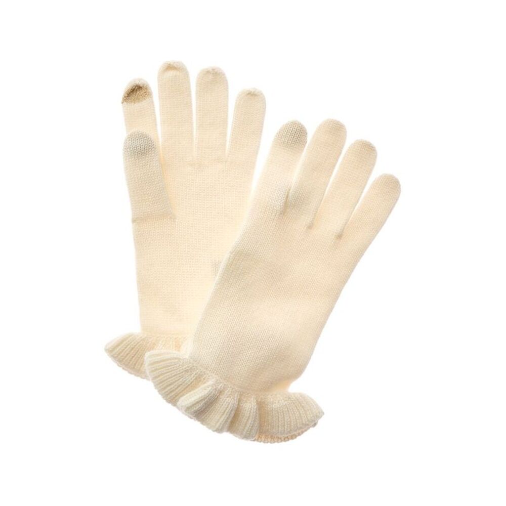 Sofiacashmere Touchscreen Cashmere Gloves, White